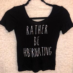 Bethany Mota black cropped top for Aeropostale